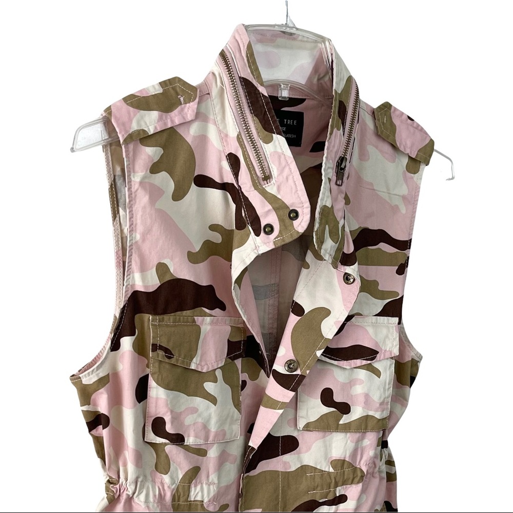 Love Tree Safari Pink Camouflage Military Anorak Vest - Picture 11 of 16